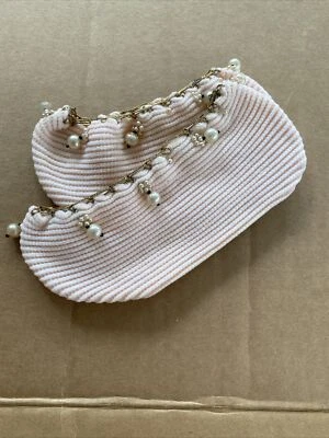 NOS 串珠拖鞋袜 Orlon 针织低帮短靴 美国 — 第 1/4 张图片