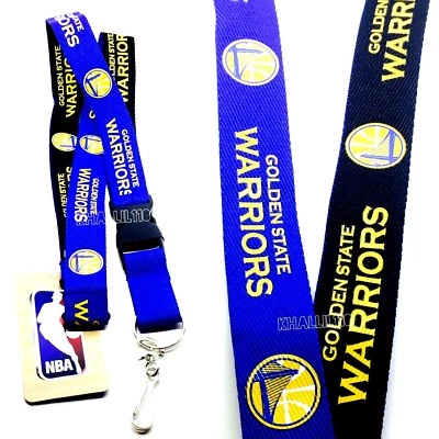 NBA Golden State Warriors Two tone Clip On Keychain Lanyard - Image 1 of 3