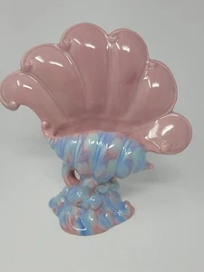 Royal Haeger Mauve Pink Blue Open Shell Vase 1940’s Fan - Picture 1 of 13
