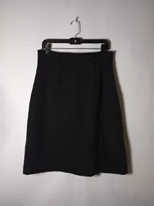 Chadwick's Women's Black Knee Length Skirt With Buttons Size 12 - Picture 1 of 7