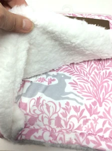 Dwell Studio Sweet Fawn Reversible Baby Blanket Couverture Sherpa 30" x 40" NWT - Picture 1 of 4