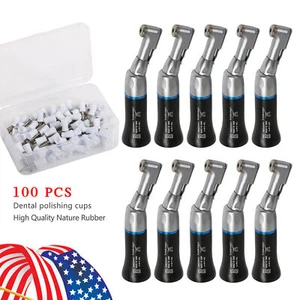 EX203 Black Dental Slow Low Contra Angle Latch Handpiece fit NSK/100*Polish Cups - Picture 1 of 17