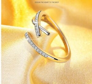 Damenring Zirkonia Ring größenverstellbar Gold Silber 925 BESTSELLER★★★★★★ 