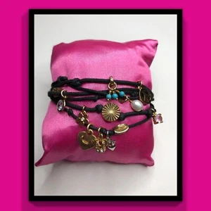 Juicy Couture Black Cord Charm Bracelet, - Picture 1 of 5