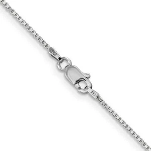 1.0mm 14K White Gold Box Chain 14" - 30" Lobster Clasp - Picture 1 of 4