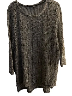 Топ INC International Concepts с блестками серый с черной полосой XXL - Изображение 1 из 4