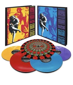 GUNS N’ ROSES USE YOUR ILLUSION I & II 4-LP COLORED VINYL NEW - Foto 1 di 5