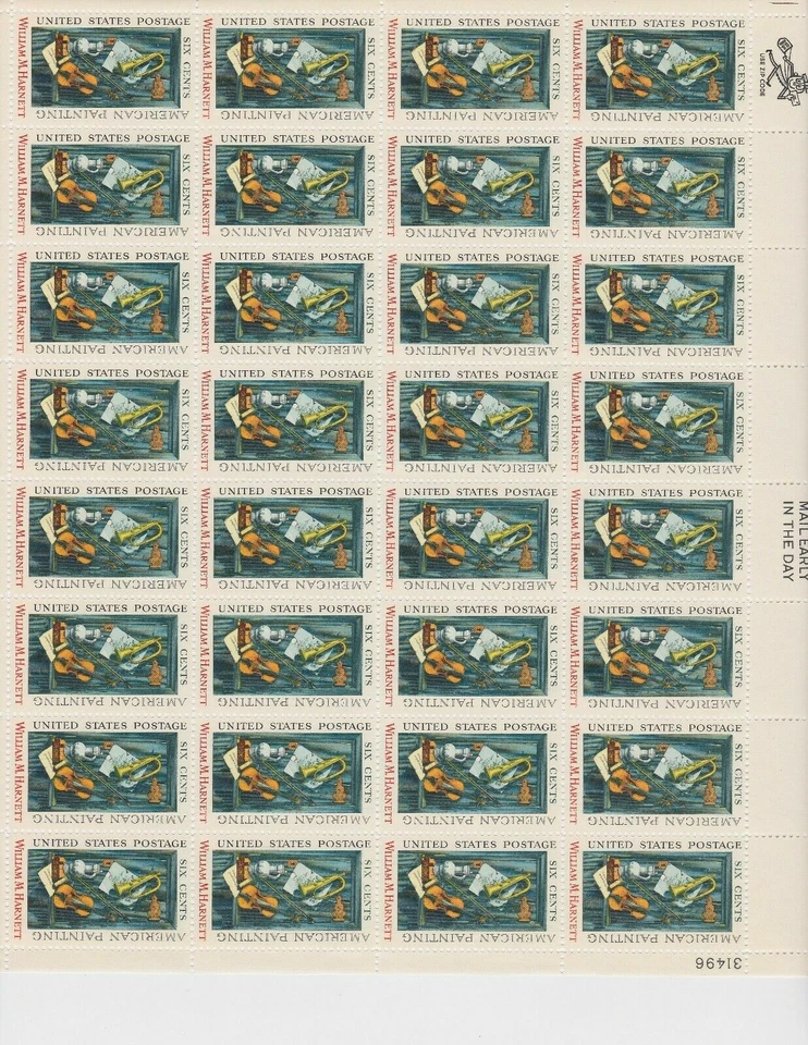 Scott #1386...6 Cent...American Painting...Sheet of 32 Stamps-MINT-OG - Image 1 of 1