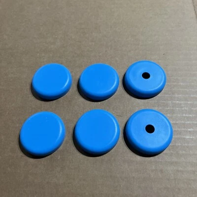 Peg Perego Thomas the Train Ride-On Replacement Part~BLUE WHEEL CAP COVERS (X6) - Image 1 of 4