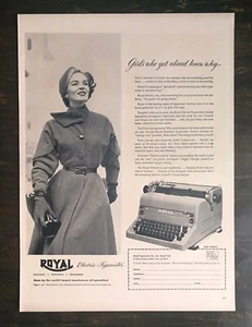 Macchina da scrivere elettrica vintage 1952 Royal pagina intera originale annuncio 622 - Foto 1 di 1