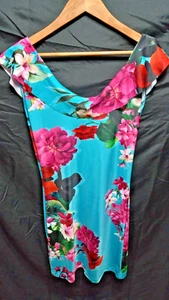 Vestido Aum-Couture Dina con volantes polietileno nuevo con etiquetas extra pequeño rosa brillante flores florales - Imagen 1 de 6