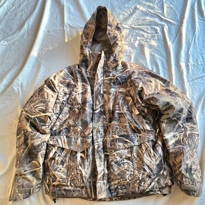 Cabelas RealTree Camo Hunting Jacket Overalls Mens Large Hooded Water Resistant - Image 1 of 4