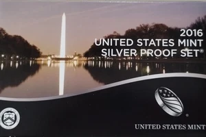 2016 S UNITED STATES MINT SILVER PROOF SET 13 COINES UNCIRCUTALED W / OPG COA - Picture 1 of 13