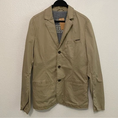 Мужская хаки Sport пальто Blazer маленький опрятный старые деньги переходный льняной хлопок - Изображение 1 из 4