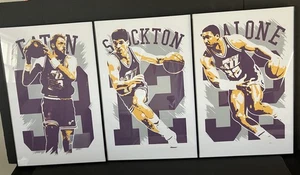 UTAH JAZZ Wandkunstdruck/Poster 11x17 EATON/STOCKTON/MALONE in einfachen Rahmen - Bild 1 von 8