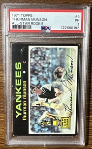 1971 TOPPS ALL-STAR RC #5 THURMAN MUNSON ROOKIE PSA 1.0  Recent undergraded💥⚾💥 - Picture 1 of 6