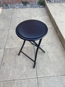 Harbour Housewares Black Padded Folding Stool - Picture 1 of 5