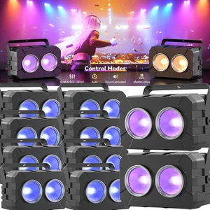 180W RGBW Dual-Color COB Dyeing Par Light DMX Stage Audience Blinder Light Disco - Picture 1 of 18