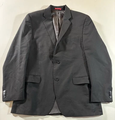 Мужской однобортный черный блейзер Alfani 42R с подкладкой в полоску - Изображение 1 из 4