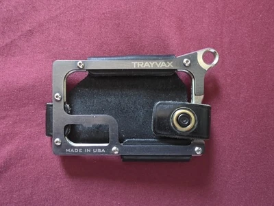 Cartera Trayvax Contour - Acero Inoxidable/Negro Sigiloso - Cartera Minimalista EDC Foto 1 de 2