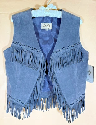 Scully Gray Suede Fringe Western Vest Size MNWT - Image 1 of 4
