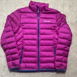 Columbia Down Jacket Womens Small 650 Fill Lake 22 Pink Outdoors Winter Bright - Picture 1 of 6
