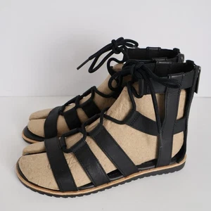 SOREL Bailee Gladiator Sandals Women's 5.5 Black Leather Strappy Lace Up NEW - Picture 1 of 1