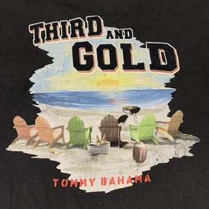 Tommy Bahama Mens Medium Black Short Sleeve Relaxed Fit Graphic T Shirt Preppy - Picture 1 of 8