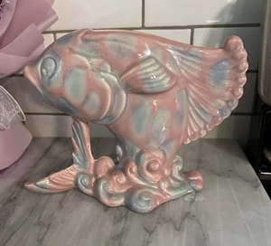 Rare Royal Haeger Koi Fish Pottery Mid Century MCM Pink Lavender 1950s - Picture 1 of 16