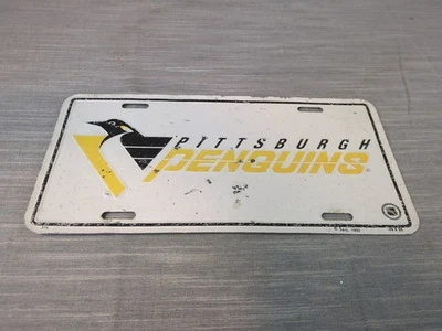 Placa de matrícula de metal en relieve de aluminio Pittsburgh Penguins 1992 vintage Foto 1 de 3