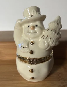 Caja sorpresa del muñeco de nieve Lenox Treasures primera edición 1999 - Imagen 1 de 7