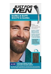 Just for Men Barba e Baffi Tinta per Barba Uomo Colore Castano medio Scuro - Foto 1 di 6