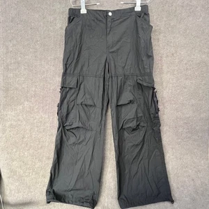 Charlotte Russe Women Large Cargo Pants Drawstring Waist Wide Leg Y2K Streetwear - Picture 1 of 12
