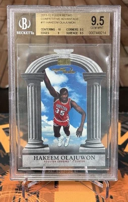 Hakeem Olajuwon 2011-12 Fleer Retro Ventaja Competitiva BGS 9.5 #11 SSP RARO Foto 1 de 2