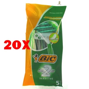 20 X Bic Rasoio Monouso Bilama 2 Sensitive Verde 5 Pz Rasatura Morbida - Imagen 1 de 1
