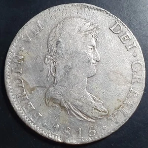 Mexico Spanish Colonial 8 Reales Ferdin Ferdinand VII 1815 Mo JJ Mexico Mint - Picture 1 of 6