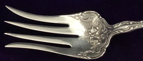 Lunt Sterling Flatware, Tudor, Beef Fork, 7 inches Cover