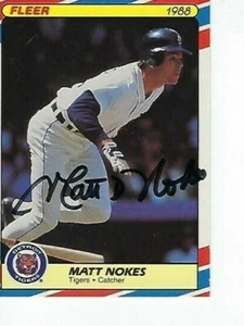 MATT NOKES SIGNED 1988 FLEER SUPERSTARS #26 - DETROIT TIGERS - Picture 1 of 1