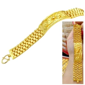 Armband Gold 24k Drache chinesische massive gelbe Kette 5 Baht 7" für Männer - Bild 1 von 11