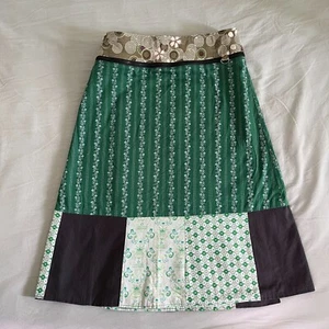 ZAND Handmade Amsterdam Green Long Wrap Wool Flower Printed Skirt One Size - Picture 1 of 12