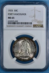 1925 Fort Vancouver Commemorative Half Dollar NGC MS 65 - Attractive Gem!!! - Picture 1 of 17