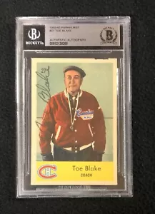 Toe Blake Signed 1959/60 Parkhurst Card #27 Beckett Certified - Imagen 1 de 2