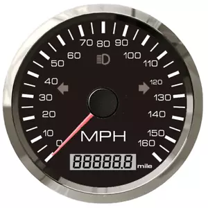 85mm Car Truck Boat Motorcycle GPS Speedometer Gauge 160 MPH Adjustable Odometer - Picture 1 of 5