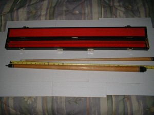 HUEBLER  two piece POOL CUE and case
