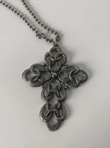 Collana Croce Nodo Vintage Sarah Coventry 24"" Catena - Foto 1 di 4