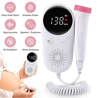 Baby Heartbeat Monitor Fetal Doppler Pregnancy Heart Beat Detector Rate Monitor • 17.49£