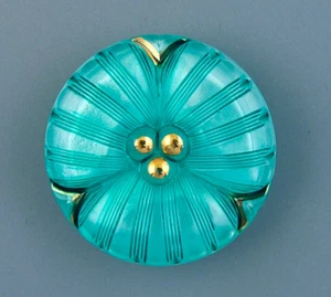 COLORFUL CZECH GLASS BUTTON - - Picture 1 of 4