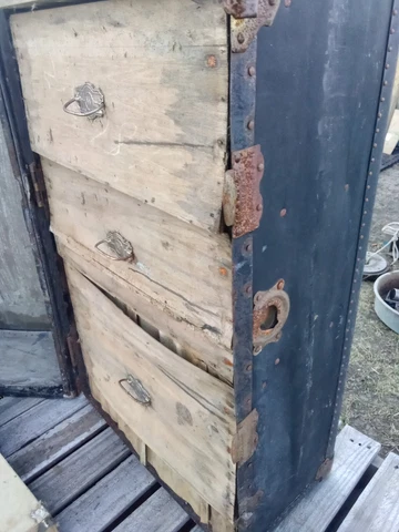 Antique Wardrobe Chest Old From Wagon Cover