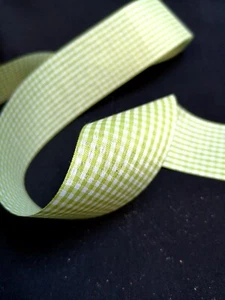 1 m limette/hellgrün Gingham Karo Webband 38 mm 1/16 Zoll - Bild 1 von 3