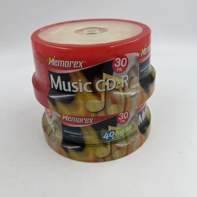 2 Memorex Music CD-R 40X, 80 Minute, 700MB, 30-Pack Spindle (60 Total Discs) - Image 1 of 2
